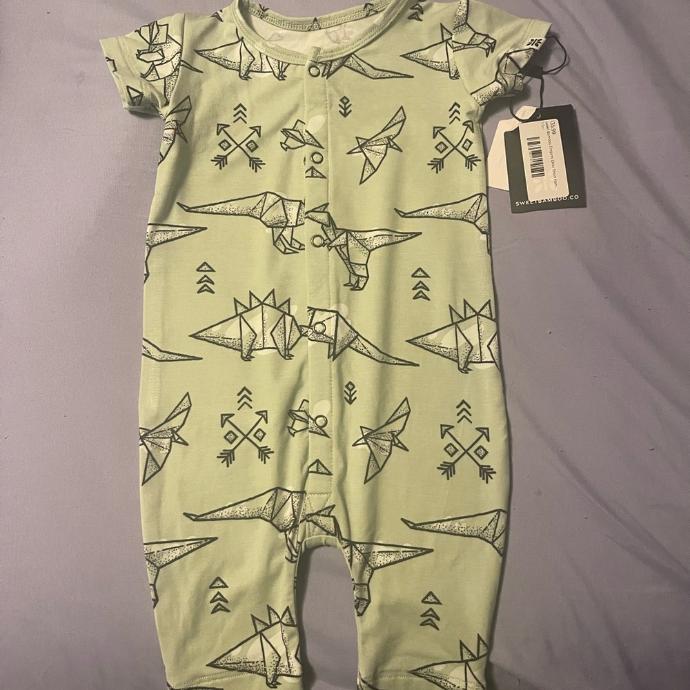 Light Green Dinosaur Skeleton Bodysuit One Piece